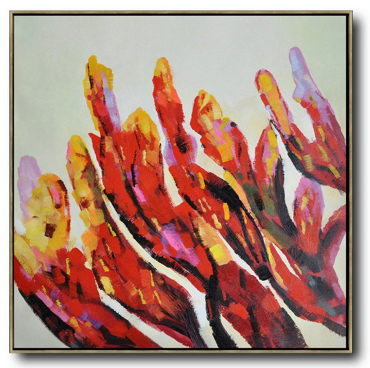 Large Abstract Painting Canvas Art,Oversized Contemporary Art,Huge Canvas Art On Canvas,White,Yellow,Pink,Purple.etc